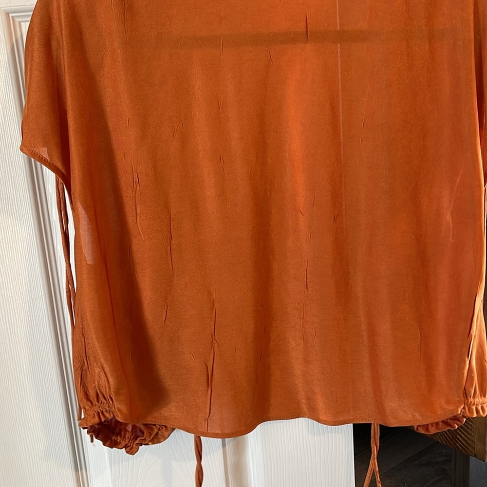 Zara satiny silky orange top or vest - Picture 4 of 5